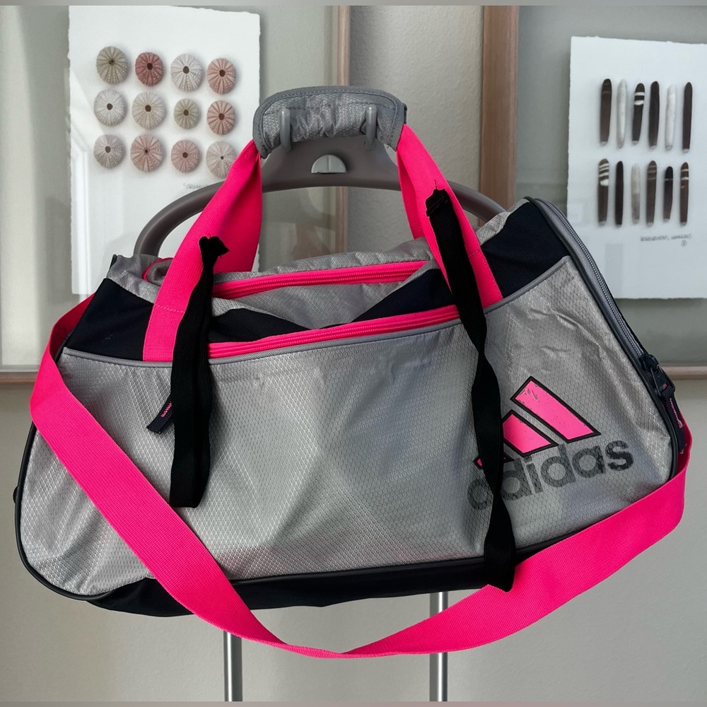 Brand New!! Adidas Gray and Pink Duffel Bag